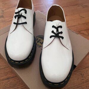 Doc Martens 1461 Bex white patent shoes, never worn, in box